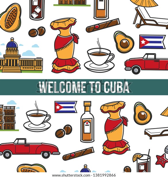 Cuban Culture Promo Banner National Symbols Stock Vector (Royalty Free ...