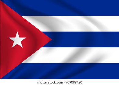 Cuban flag background with cloth texture. Cuban flag vector illustration.