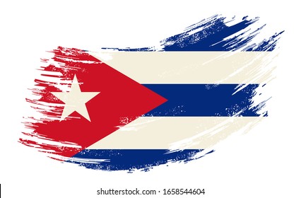 Cuban flag grunge brush background. Vector illustration.