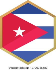 Symbol der kubanischen Flagge in Hexagon-Form