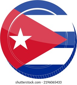 Cuban Flag vector hand drawn,Cuban Peso vector hand drawn