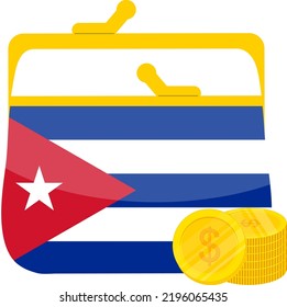 Cuban Flag vector hand drawn,Cuban Peso vector hand drawn