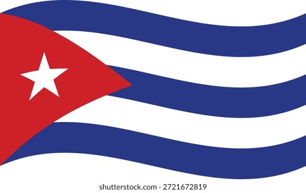 Bandera cubana ondeando Vector ilustración de stock 