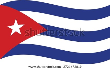 Cuban flag waving vector stock illustration 