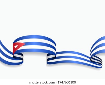 Cuban flag wavy abstract background. Vector illustration.