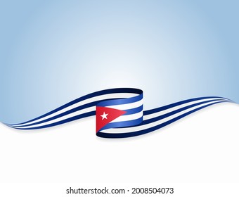 Cuban Flag Wavy Abstract Background. Vector Illustration.