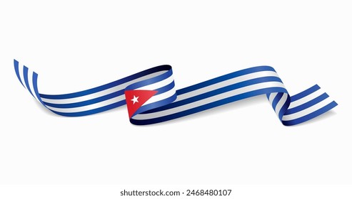 Fondo abstracto ondulado de la bandera cubana. Ilustración vectorial.