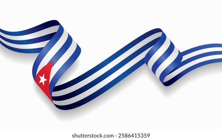 Cuban flag wavy abstract background. Vector illustration.
