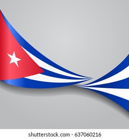 Cuban flag wavy abstract background. Vector illustration.
