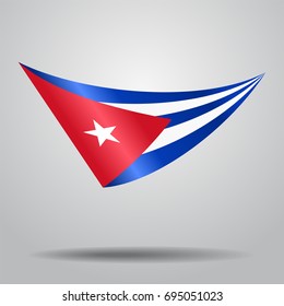 Cuban flag wavy abstract background. Vector illustration.