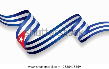 Cuban flag wavy abstract background. Vector illustration.