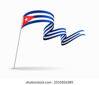 Cuban flag wavy background layout. Vector illustration.