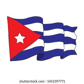 Cuban flag, white background vector illustration
