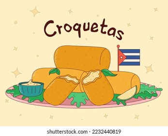 Cuban food. Croquetas Traditional Cuban dish