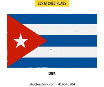 Cuban grunge flag with little scratches on surface. A hand drawn scratched flag of Cuba with a easy grunge texture. Vector modern flat design.