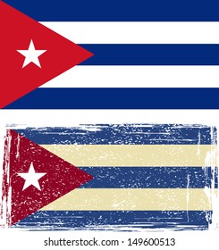 the Cuban grunge flag. Vector illustration.
