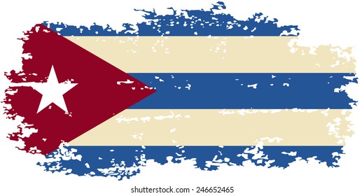 Cuban grunge flag. Vector illustration. Grunge effect can be cleaned easily.