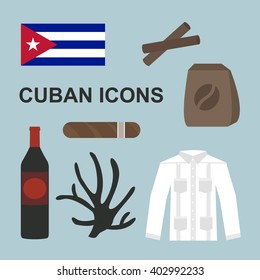 Cuban icons. vector illustration