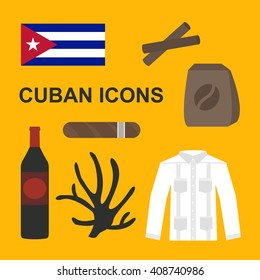 Cuban icons. vector illustration