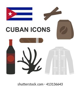 Cuban icons. vector illustration