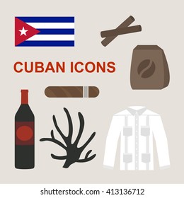 Cuban icons. vector illustration