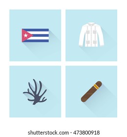 Cuban icons. vector illustration