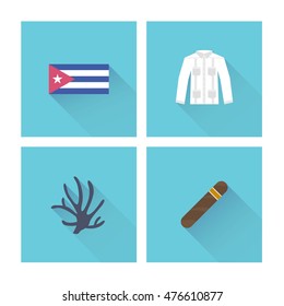 Cuban icons. vector illustration