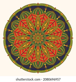 Cuban islamic mandala art vintage concept