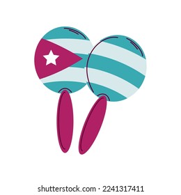 cuban maracas icon isolated flat