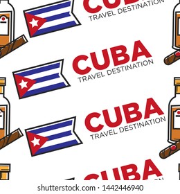 Ron cubano y puros sin fisuras Cuba destino de viaje bandera nacional alcohol vectorial y tabaco productos de tabaco tabaco tabaco productos de tabaco y bebidas texturas interminables viajes y atracciones turísticas.