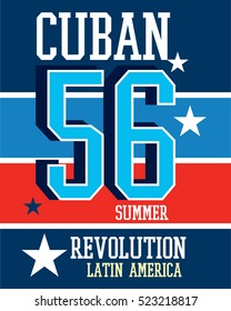 cuban summer,t-shirt print poster vector