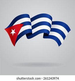 Cuban waving Flag. Vector illustration Eps 8.