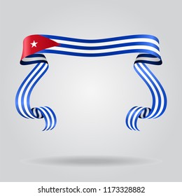 Cuban wavy flag abstract background. Vector illustration.
