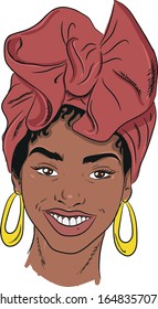 
Cuban Woman Pop Art Vector Illustration