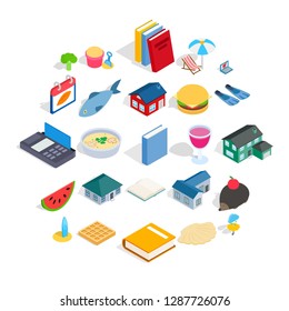 Cubby icons set. Isometric set of 25 cubby vector icons for web isolated on white background