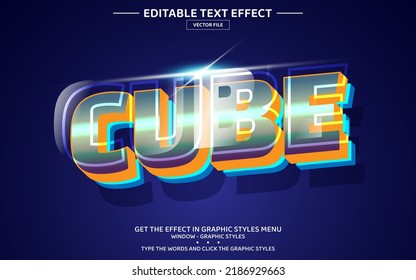Cube 3D editable text effect template