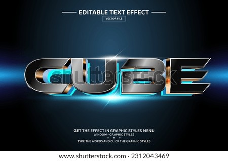 Cube 3D editable text effect template