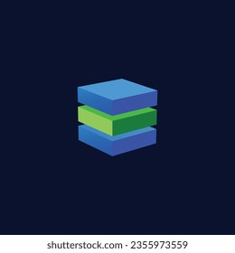 Diseño abstracto del logotipo isométrico Cube 3d