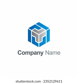 Cube 3d maze company logo vector image
