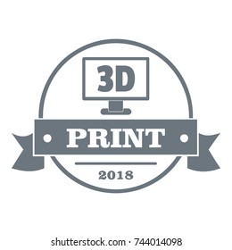 Cube 3d printing logo. Simple illustration of cube 3d printing vector logo for web