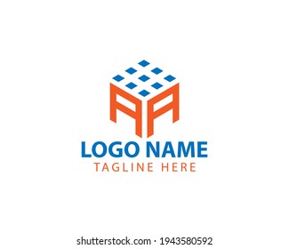 Cube AA letter logo. Property and Construction AA Logo design for business corporate sign with Creative Modern Trendy