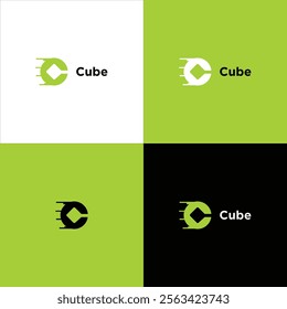 Cube Abstract Circular-Inspired Logo with Modern and Dynamic Design


