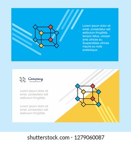 Cube abstract corporate business banner template, horizontal advertising business banner.