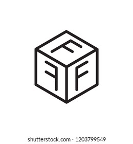 cube with alphabet vector logo template 