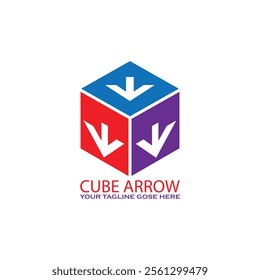 Cube Arrow Logo Template Design