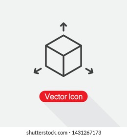 Cube with Arrows Icon, Cube Icon, Virtual Icon Vector Illustration Eps10