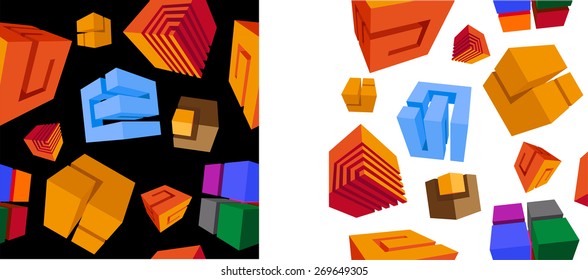   Cube background. Abstract seamless background with cube decoration.