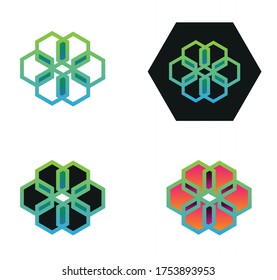 Cube background design like a flower.
