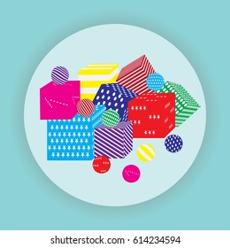 Cube balls bright multicolored on light background vector illustration element for design