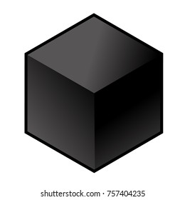 Cube of black coal